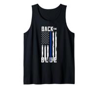 Back The Blue Thin Blue Line Distressed USA Flag Débardeur