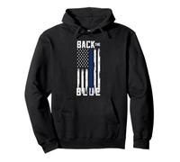 Back The Blue Thin Blue Line Distressed USA Flag Sweat à Capuche