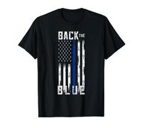 Back the Blue Thin Blue Line Distressed USA Flag T-Shirt