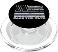 Back The Blue Thin Blue Line Support de Police Motif Drapeau américain PopSockets PopGrip pour MagSafe