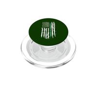Back The Green Thin Green Line, Patrouille frontalière sous Drapeau américain PopSockets PopGrip pour MagSafe