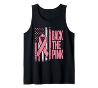 Back The Pink Drapeau américain Sensibilisation au Cancer du Sein Femmes Hommes Enfants Débardeur