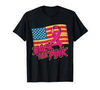 Back The Pink Drapeau américain Sensibilisation au Cancer du Sein Femmes Hommes Enfants T-Shirt
