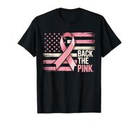 Back The Pink Drapeau américain Sensibilisation au Cancer du Sein Femmes Hommes Enfants T-Shirt