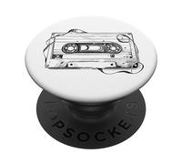 Back to 80's 90's Mix Tape Music, Sketch Drawing Music Tape PopSockets PopGrip Adhésif