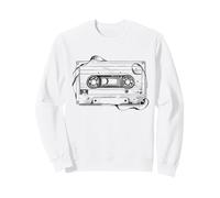 Back to 80's 90's Mix Tape Music, Sketch Drawing Music Tape Sweatshirt