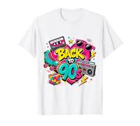 Back to 90s Cassette Tape Boombox Roller Skate Ninetie T-Shirt