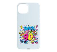 Back to 90s Nostalgia Roller Skate Boombox Cassette Années 90 Coque pour iPhone 15 Plus