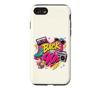 Back to 90s Nostalgia Roller Skate Boombox Cassette Années 90 Coque pour iPhone SE (2020) / 7/8