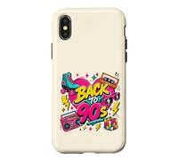 Back to 90s Nostalgia Roller Skate Boombox Cassette Années 90 Coque pour iPhone X/XS