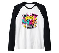 Back to 90s Nostalgia Roller Skate Boombox Cassette Années 90 Manche Raglan