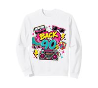 Back to 90s Nostalgia Roller Skate Boombox Cassette Années 90 Sweatshirt