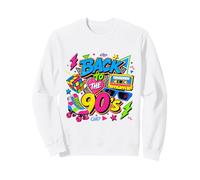 Back to 90s Nostalgia Roller Skate Boombox Cassette Années 90 Sweatshirt