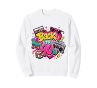 Back to 90s Nostalgia Roller Skate Boombox Cassette Années 90 Sweatshirt