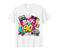 Back to 90s Nostalgia Roller Skate Boombox Cassette Années 90 T-Shirt