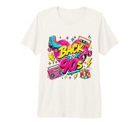 Back to 90s Nostalgia Roller Skate Boombox Cassette Années 90 T-Shirt Haut de Gamme