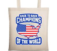 Back to Back Champions of The World USA Sac fourre-tout en coton écologique naturel Beige