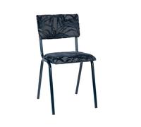 BACK TO MIAMI - Chaise de repas en velours brodé bleu Bleu