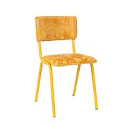 BACK TO MIAMI - Chaise de repas en velours brodé jaune Jaune