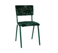BACK TO MIAMI - Chaise de repas en velours brodé vert Vert