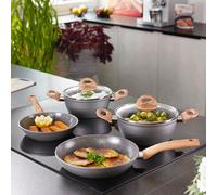 Back to Nature set de casseroles, 14 pcs., revêtement céramique, avec couvercles en verre Stoneline