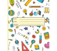 Back to School Composition Notebook for Kids: Colorful School-Themed Book | 110 Pages | Includes Name, Grade & Teacher Label