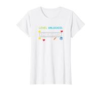 Back to School Level Unlocked Kindergarten T-Shirt Graphique avec Valeur, Femme, Blanc, S
