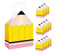 Back To School Lot de 12 sacs en papier pour le retour à l'école - Boîtes avec poignée - Pour la semaine de remerciement, la maternelle, la maternelle, la maternelle, les filles et les étudiants