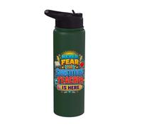 Back To School Never Fear The Substitue Teacher Is Here Stainless Steel Insulated Water Bottle