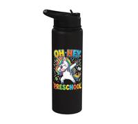 Back to School Oh Hey Preschool Dabbing Unicorn Stainless Steel Insulated Water Bottle