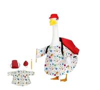 Back to School Porch Goose Outfits,Goose Statue Clothes Set,4 Pcs/Set Yard Goose Statue Clothes for 23" Statue Patio Lawn Garden Decoration,First Day of School Costume (1 Set)