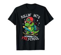 Back to School Rollin' Into Preschool T-Rex Skateboarding T-Shirt