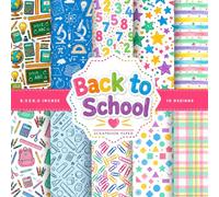 Back to School Scrapbook Paper: 20 Double-Sided Scrapbooking Paper with Classroom Patterns - School Supplies, Pencils, Apples & Crayons | Perfect for ... Card Making & DIY Crafts | 8.5 x 8.5 Inches