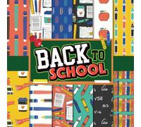 Back To School Scrapbook Paper Craft Pad: 12 School-Themed Designs, 24 Double-Side Sheets Printed on 8.5"x8.5" Size Paper With Premium Color. Great ... Collage, Decoupage, DIY School Project Etc.