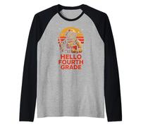 Back to School Teacher Hello Fourth Grade Cute Women First Manche Raglan