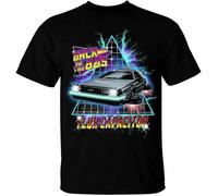 Back to The 80 ' s Future Retro Flux Capacitor Tee Round Neck Unisex Tops Men's 100% Cotton Short-Sleeve T-Shirts XXL