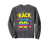 Back to The 80s Sweatshirt, Unisexe pour Adultes, Chiné Foncé, L