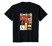 Back to The Future 35th Anniversary Icon Panels T-Shirt, Enfant, Noir, 12 Ans
