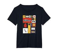 Back to The Future 35th Anniversary Icon Panels T-Shirt, Femme Grandes Tailles, Noir, 6X