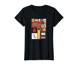 Back to The Future 35th Anniversary Icon Panels T-Shirt, Femme, Noir, M
