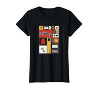 Back to The Future 35th Anniversary Icon Panels T-Shirt, Femme, Noir, XXL