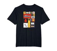 Back to The Future 35th Anniversary Icon Panels T-Shirt, Homme Grandes Tailles, Noir, 6X Tall