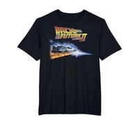 Back to The Future Fire and Lightning Car T-Shirt, Homme Grandes Tailles, Noir, 5X Tall