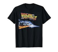 Back to The Future Fire and Lightning Car T-Shirt, Homme, Noir, 3XL