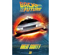 Back to The Future - Great Scott! - Poster de film imprimé - Dimensions : 61 x 91,5 cm + cadre amovible Shinsuke® Maxi MDF noir, vitre acrylique
