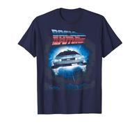 Back to The Future Hovering Delorean T-Shirt, Homme, Bleu Marine, XXL