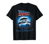 Back to The Future Hovering Delorean T-Shirt, Homme, Noir, XXL