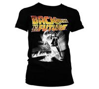 Back To The Future Officiellement sous Licence Poster Femme T-Shirt (Noir), Medium