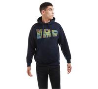 Back To The Future Sweat-Shirt à Capuche Unknown Logo pour Homme, Bleu Marine, S UK