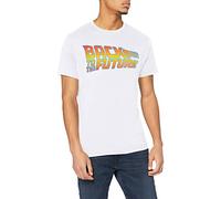 Back To The Future T-Shirt à Manches Courtes à col Rond et col Rond avec Logo pour Homme, Blanc (Blanc -Blanc), Taille L